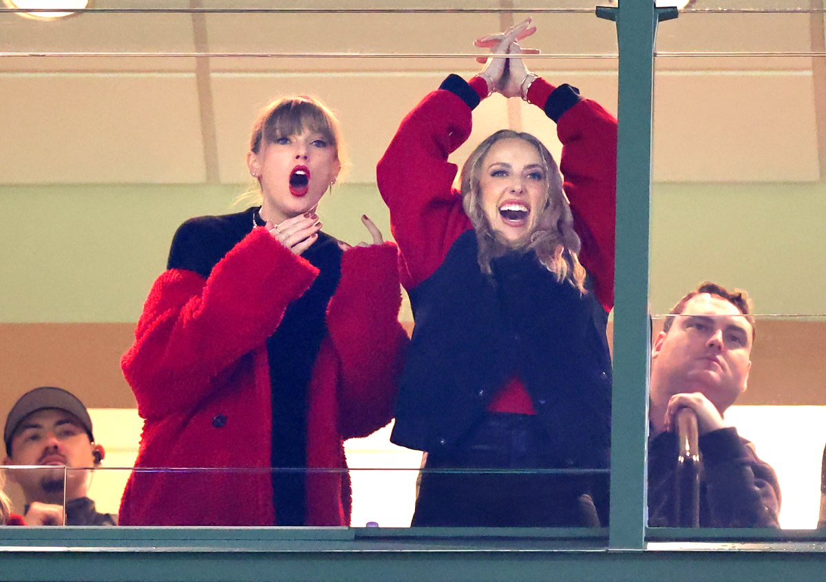 Fans Think Taylor Swift Wore Brittany Mahomes’ Red Coat at Chiefs Game ...
