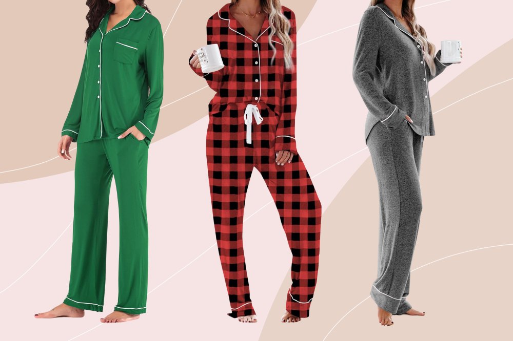 MAMA Before & After Flannel Pajamas - Red/plaid - Ladies
