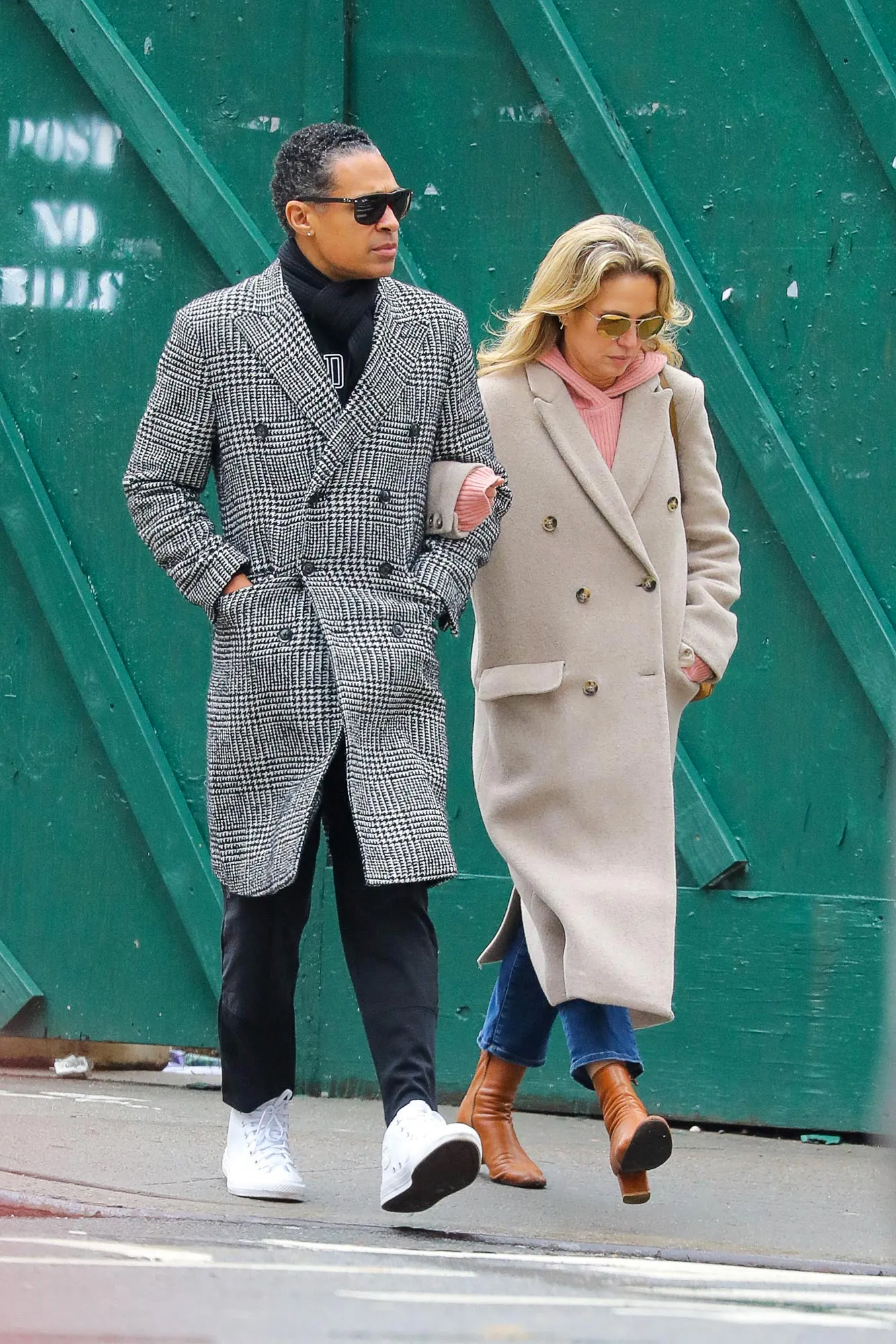 Amy Robach and T.J. Holmes Spotted in NYC Before Exes Jet Off on Getaway