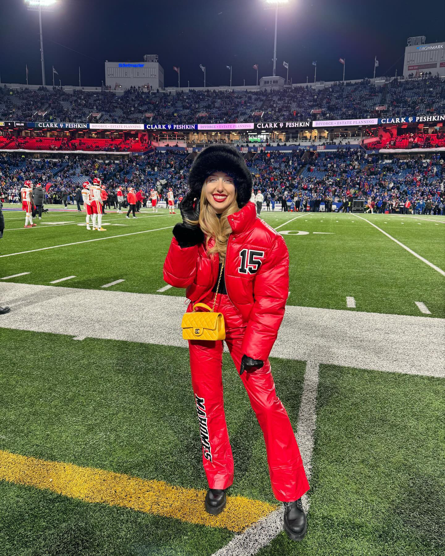 Brittany Mahomes Wears Fuzzy Bucket Hat at Kansas City Chiefs Game