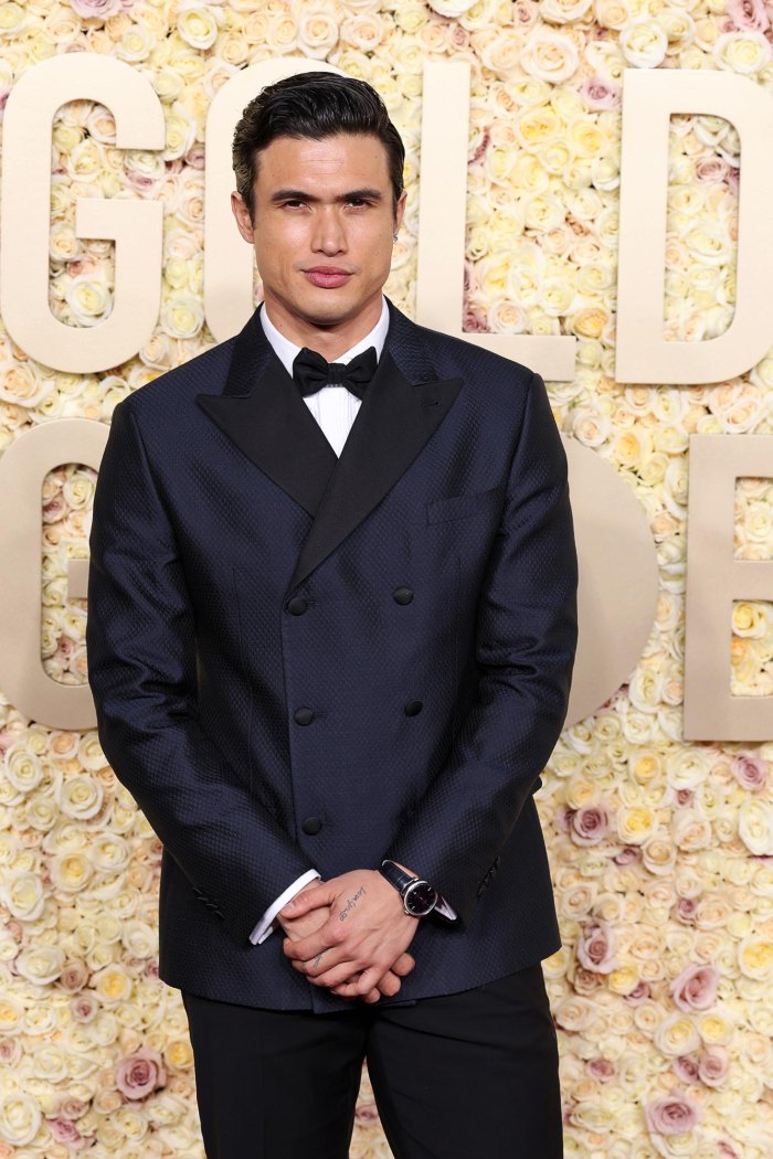 Charles Melton Looks Dapper With Slicked Hair at 2024 Golden Globes ...