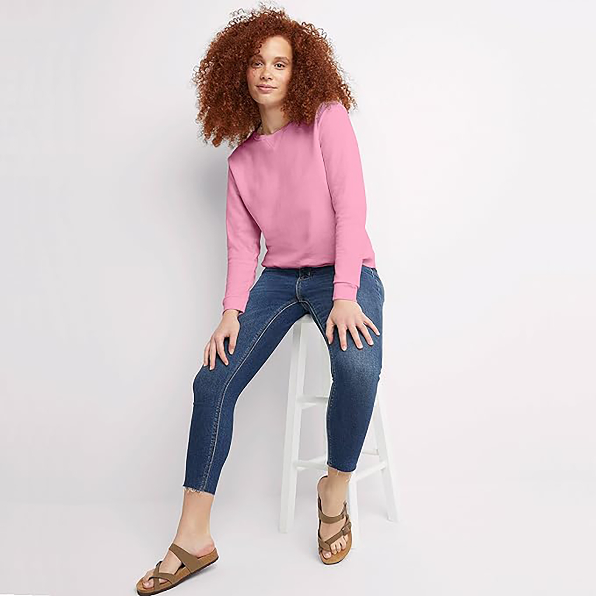 Pink hanes outlet sweatshirt