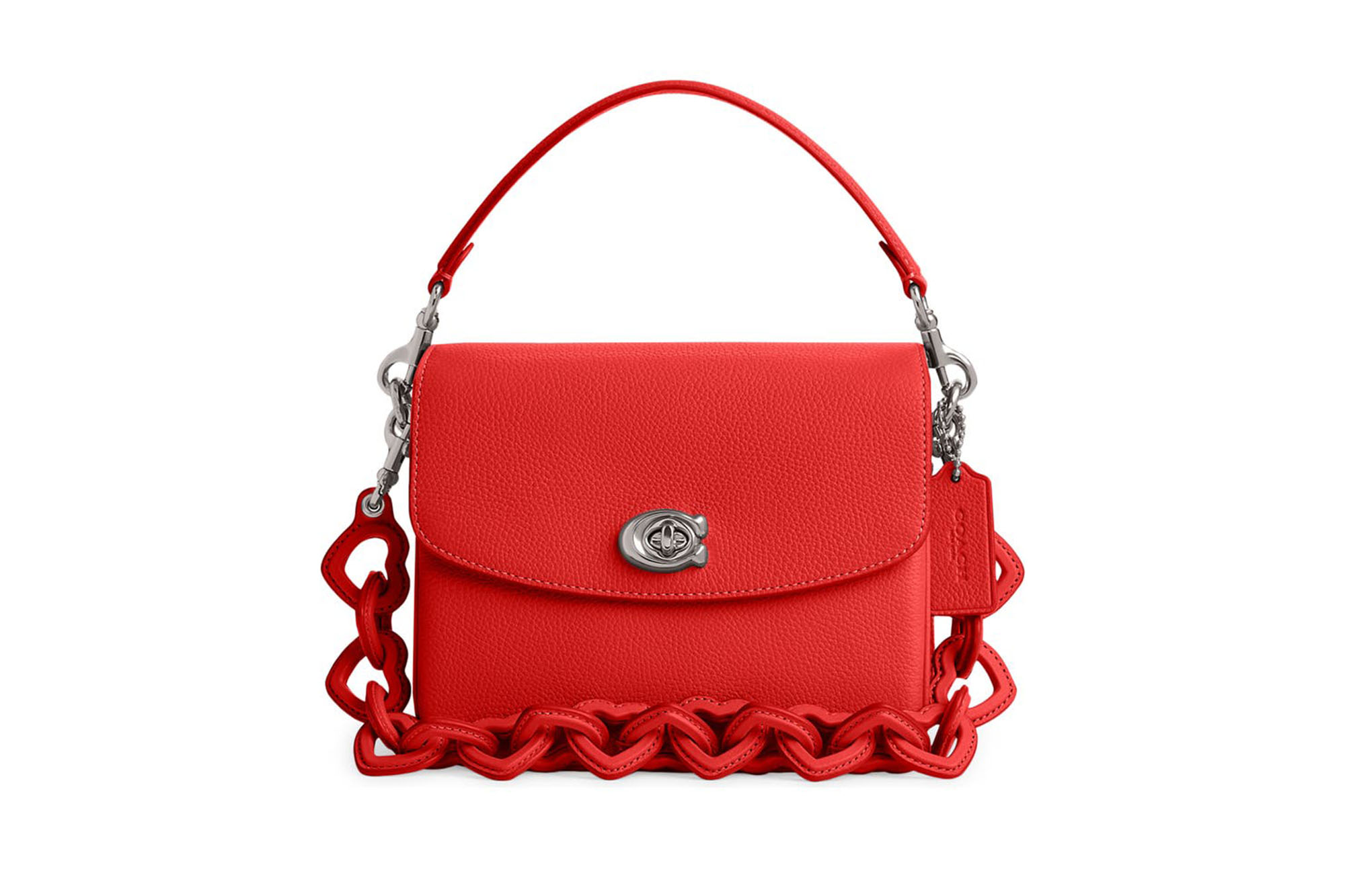 COACH~ Red Satchel Crossbody Handbag~Top Zipper Closure~Pebble-Textured  Leather | Cross body handbags, Red satchel, Handbag