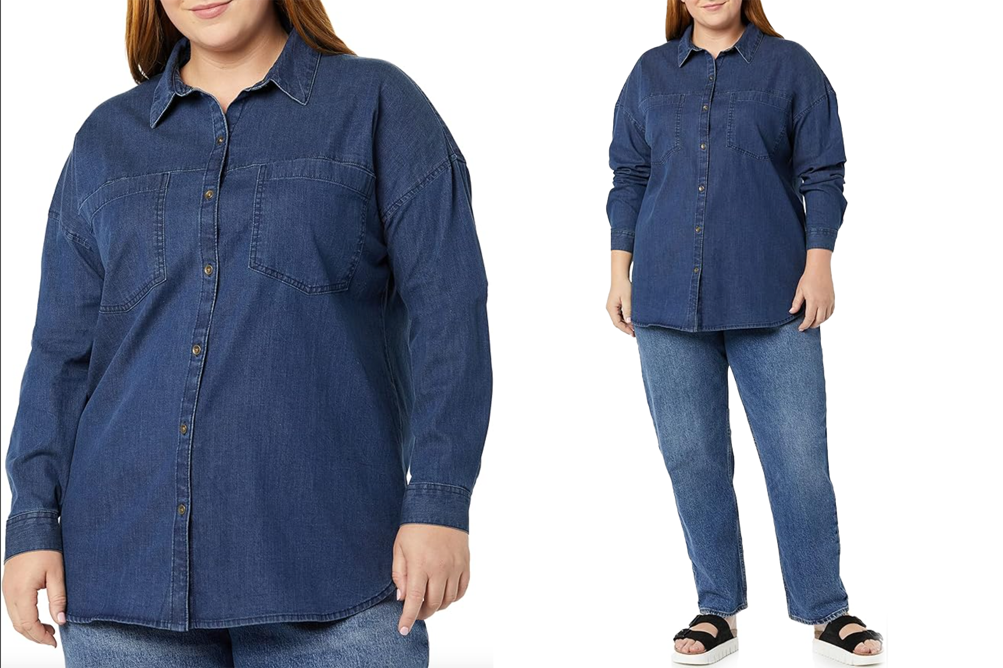 Women Denim Shirt Dress Long Sleeve Distressed Jean Dress Frayed Hem Lapel  Collar Button Down Casual Tunic Top Mini A-line Jean Skirt Chambray Western  Oversized Shirts Dresses with Pockets Blue S at