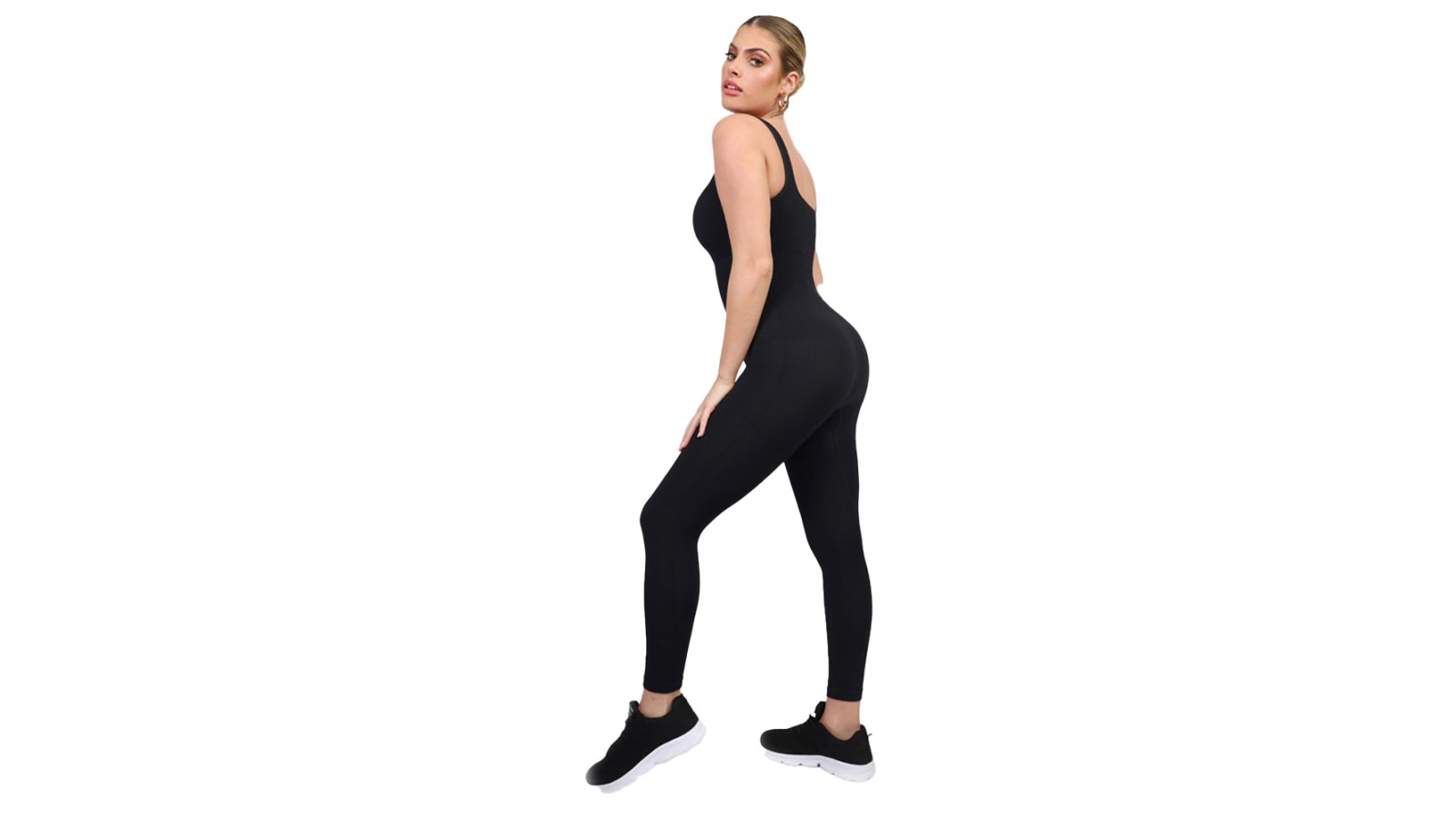 Women Jumpsuits for Women Yoga Long Sleeve Square Neck Ribbed Workout Sport  Bodycon Jumpsuit workout sets for women