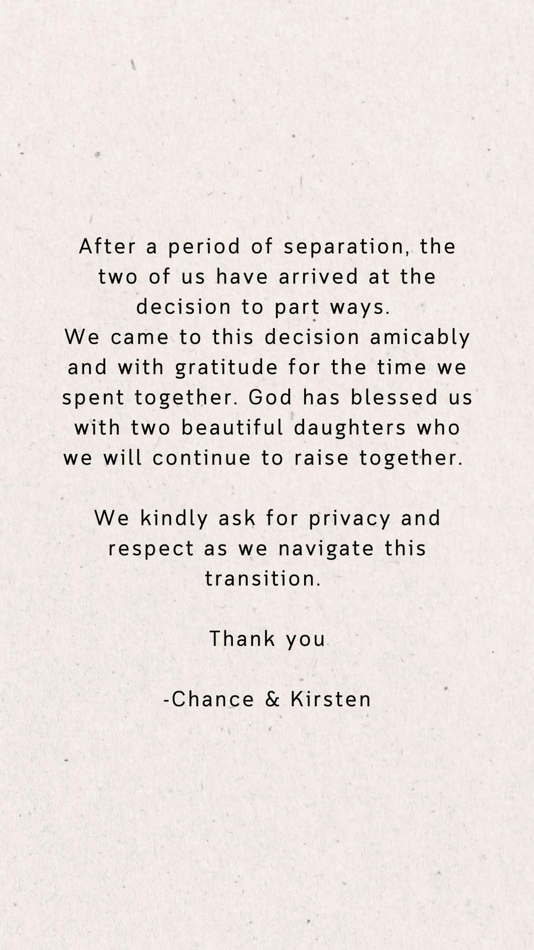 Chance the Rapper and Kirsten Corley Split After 5 Years of Marriage