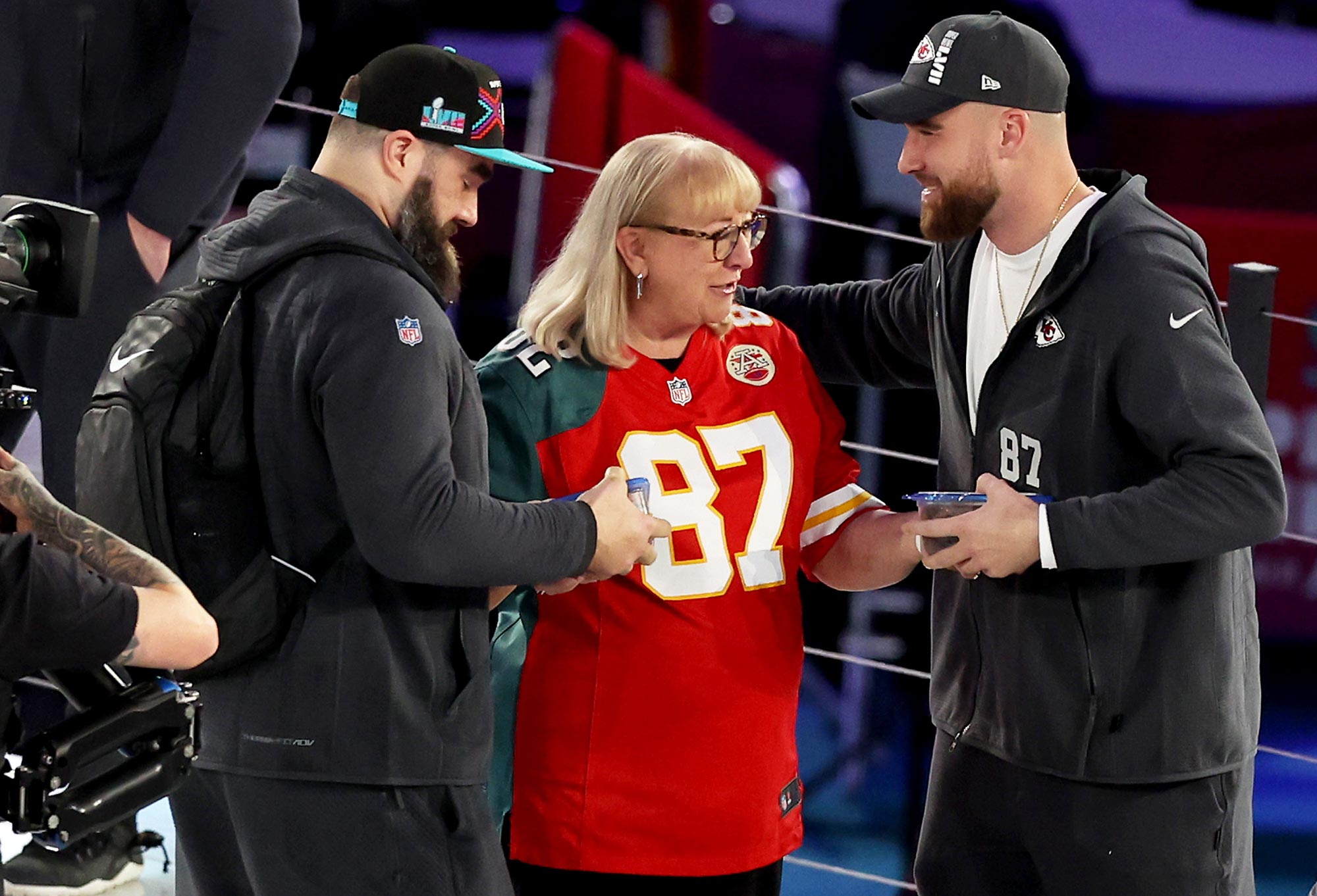 Donna Kelce Supports Jason, Travis' Live Podcast in Cincinnati | Us Weekly