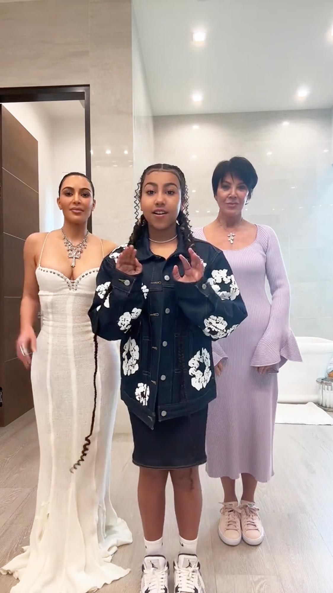 Kim Kardashian Turns Easter Into a Fashion Show in Skintight White Dress