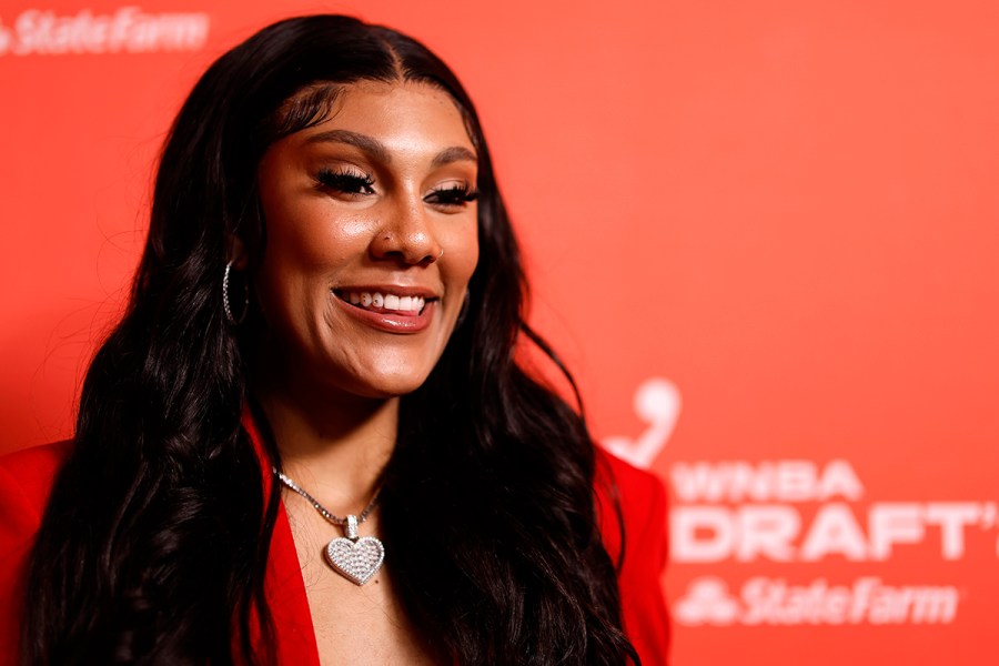 Kamilla Cardoso at the 2024 WNBA Draft on April 15, 2024.