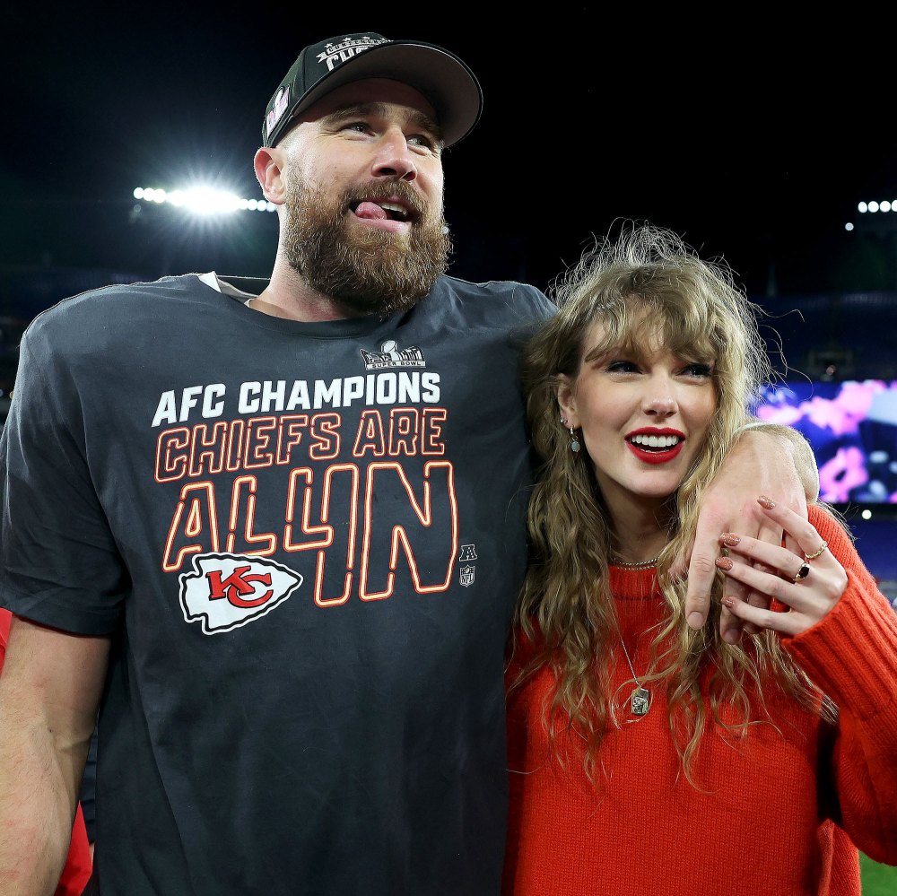 Feature Swifties Are Convinced Travis Kelce Is Looking at Taylor Swift While Taping New Heights