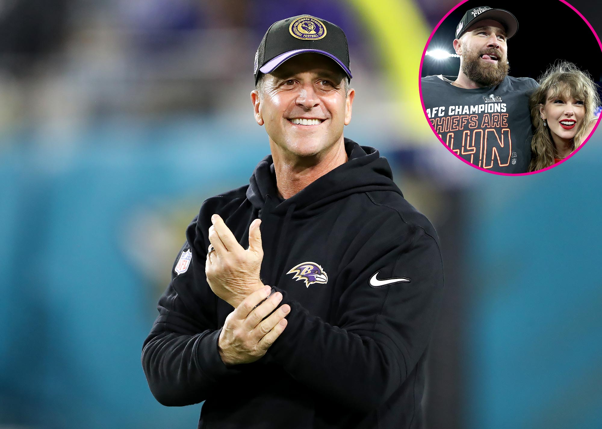 John Harbaugh Hopes Travis Kelce Marries Taylor Swift, Starts Family | Us  Weekly