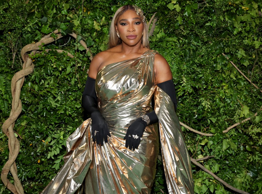 Serena Williams Tries on Her Tight Versace Denim Skirt Again