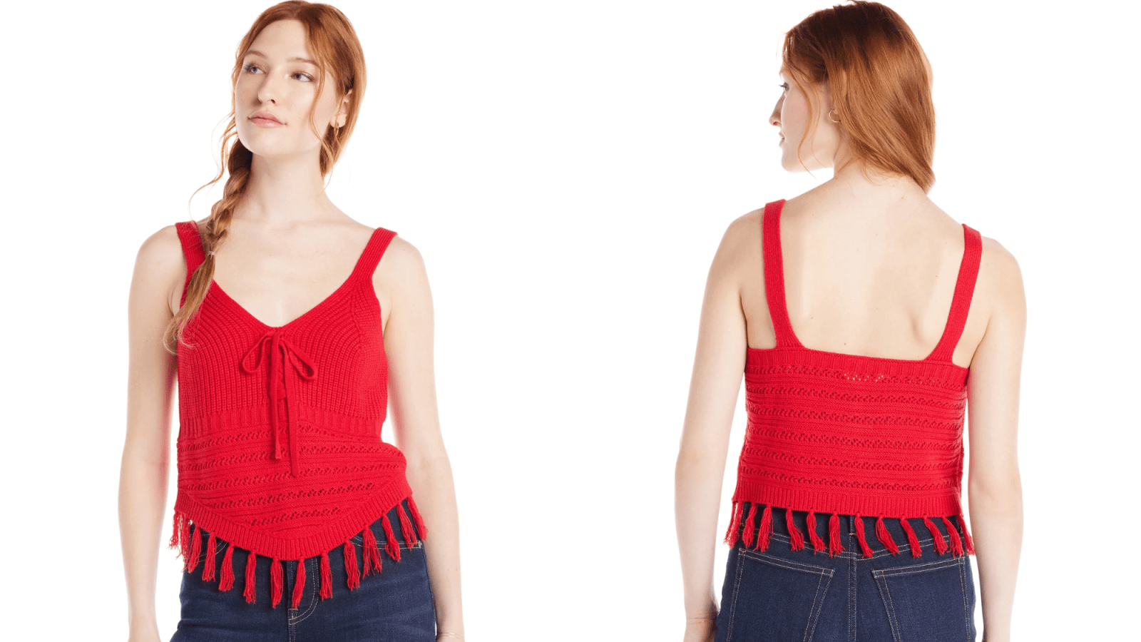 No Boundaries Sweater Tank Top with Fringe