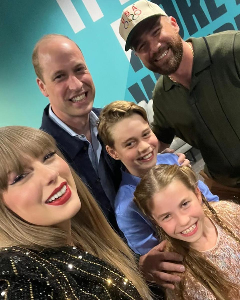 Taylor Swift and Travis Kelce with William and kids