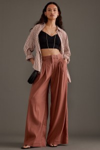 Maeve by Anthropologie The Avery Pleated Wide-Leg Trousers