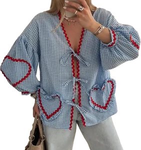 heart gingham top