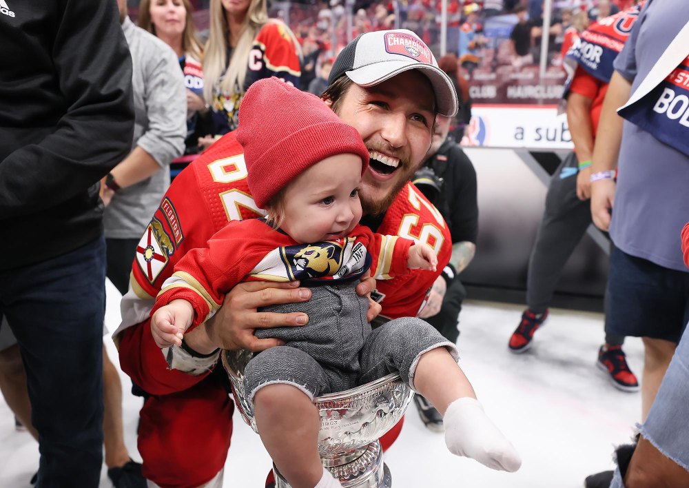 Florida Panthers Players Celebrate Historic Win By Placing Their Babies in Stanley Cup Trophy