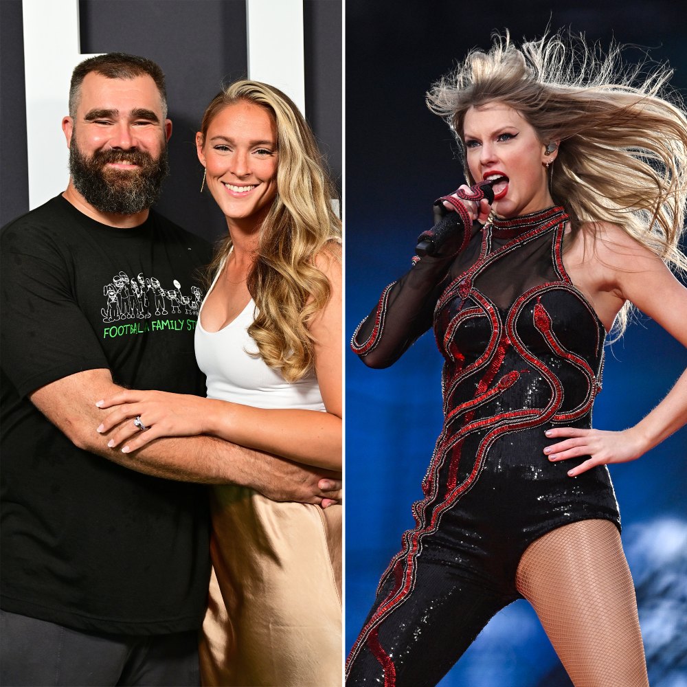 Jason Kelce and Wife Kylie Kelces Arrive at Taylor Swift Eras Tour in London