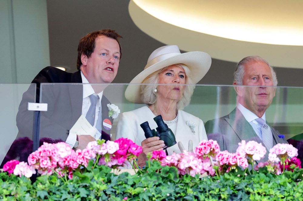 King Charles Greets Queen Camilla Son Tom Parker Bowles at Royal Ascot 2