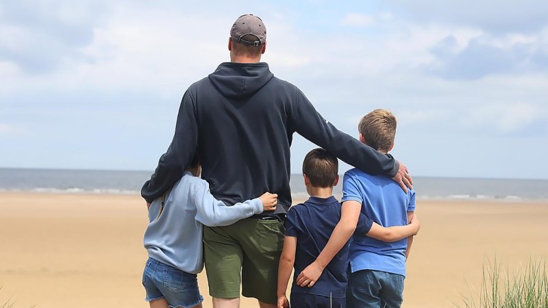 Prince William Poses With All 3 Kids at the Beach