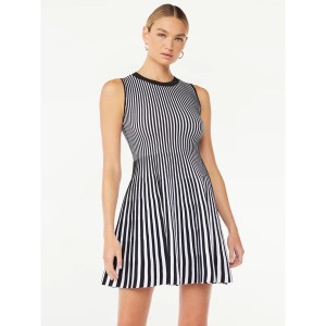 Scoop Striped Mini Sweater Dress