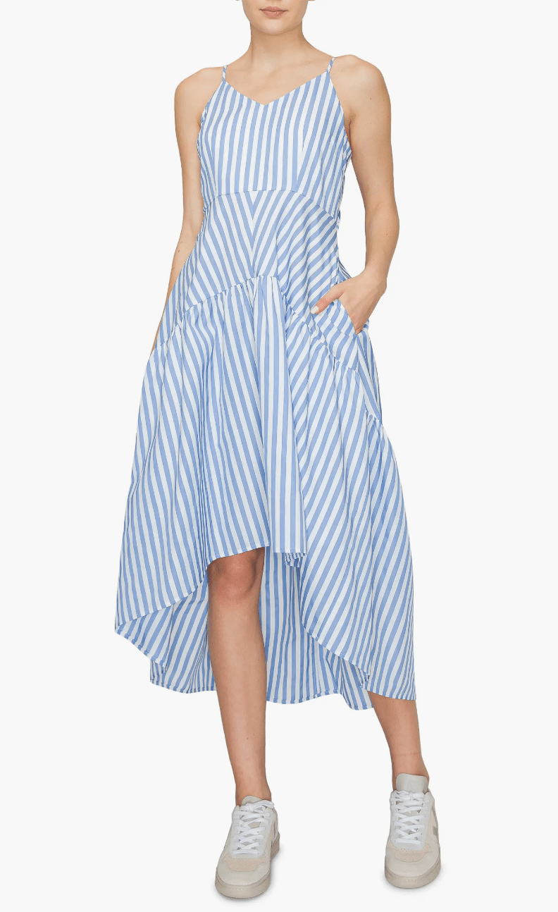 MELLODAY Stripe High-Low Dress
