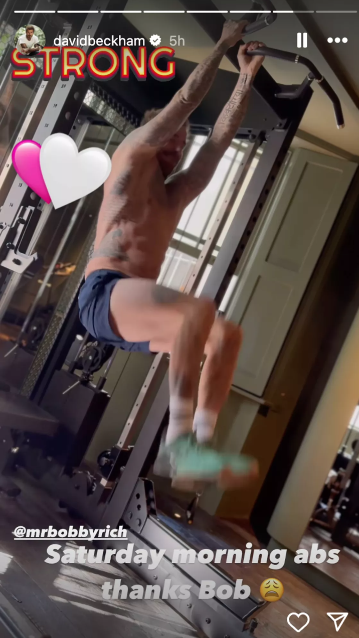 David Beckham Wants You to Know He Worked Out This Weekend