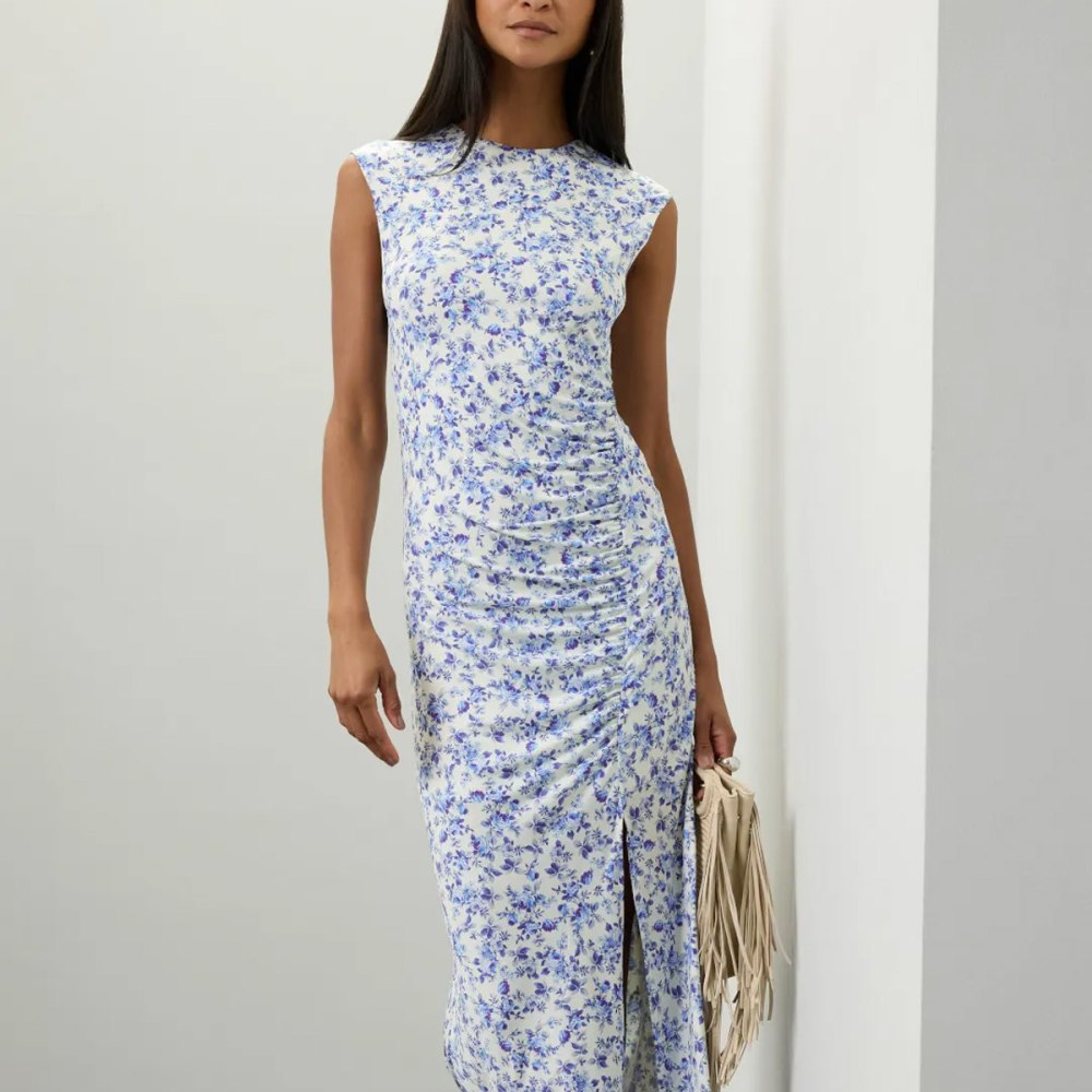 Maje Floral Sleeveless Midi Dress Rent the Runway