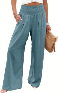 ANRABESS Women Linen Palazzo Pants