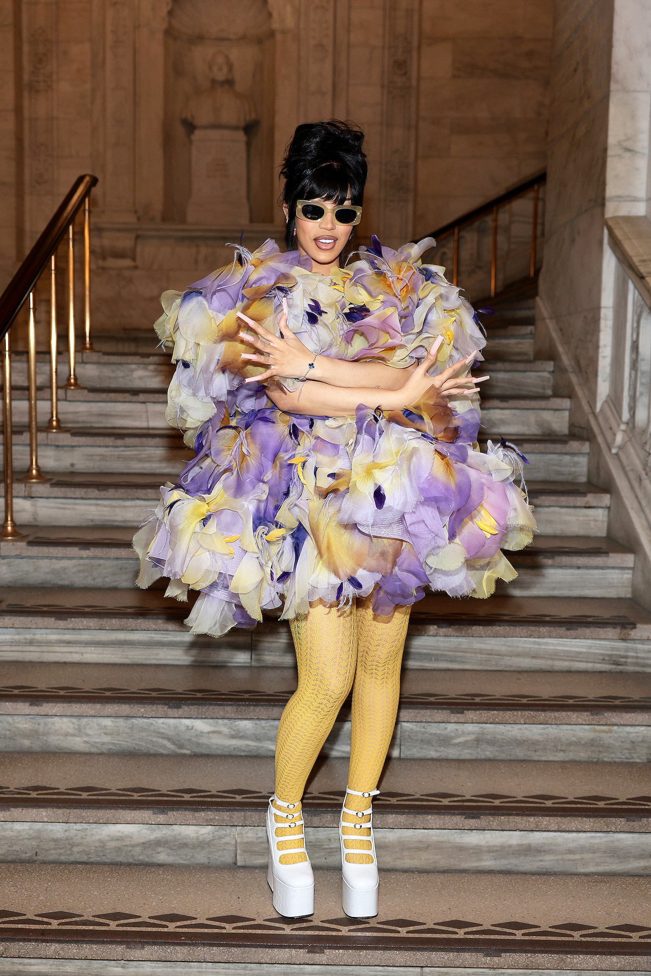 Cardi B Is as Pretty as a Flower in Over-the-Top Frock at Marc Jacobs Show