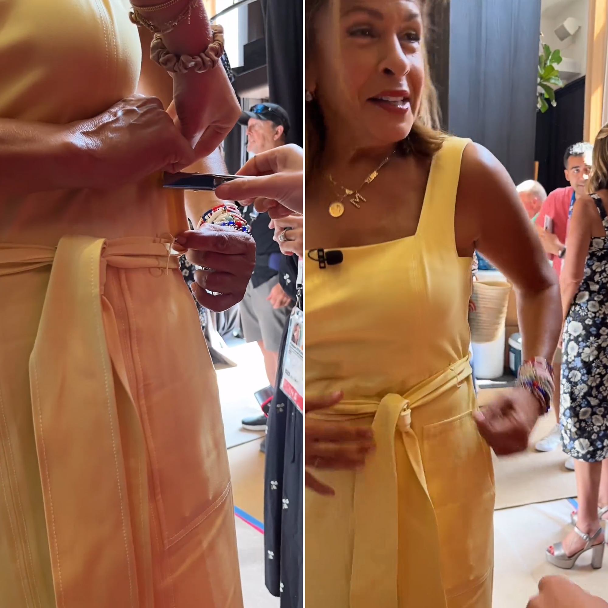 Hoda Kotb grampeia seu vestido nas Olimpíadas de Paris em 2024