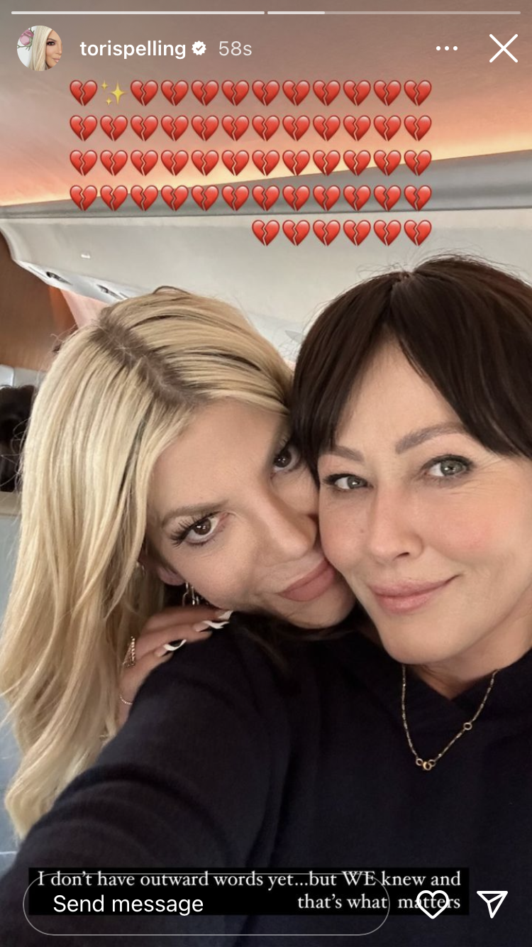 Tori Spellings emotionale Reaktion auf den Tod ihrer Freundin Shannen Doherty