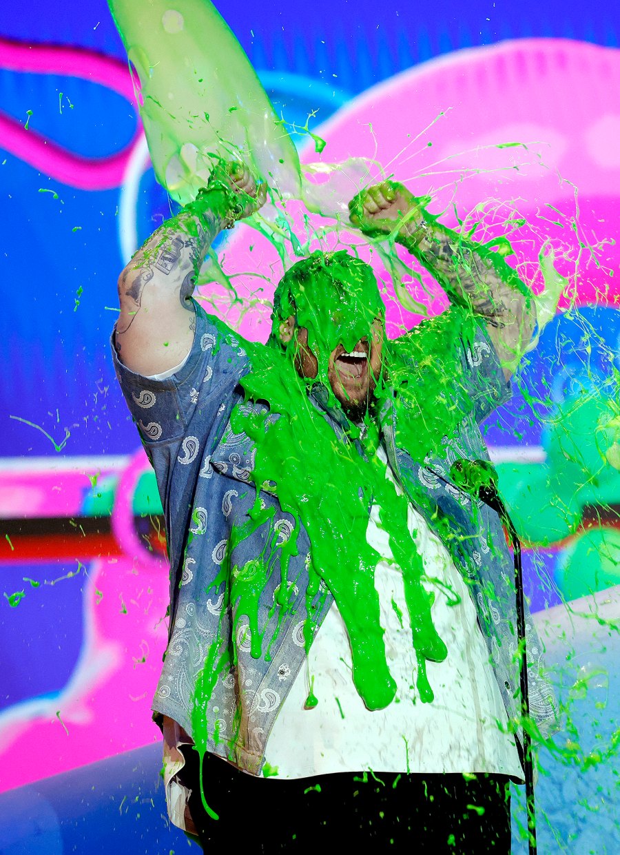 Jelly Roll and Renee Rapp Get Drenched in Slime at Kids' Choice Awards