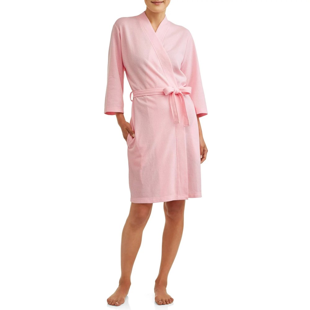 Lissome Women's and Women's Plus Waffle Wrap Robe