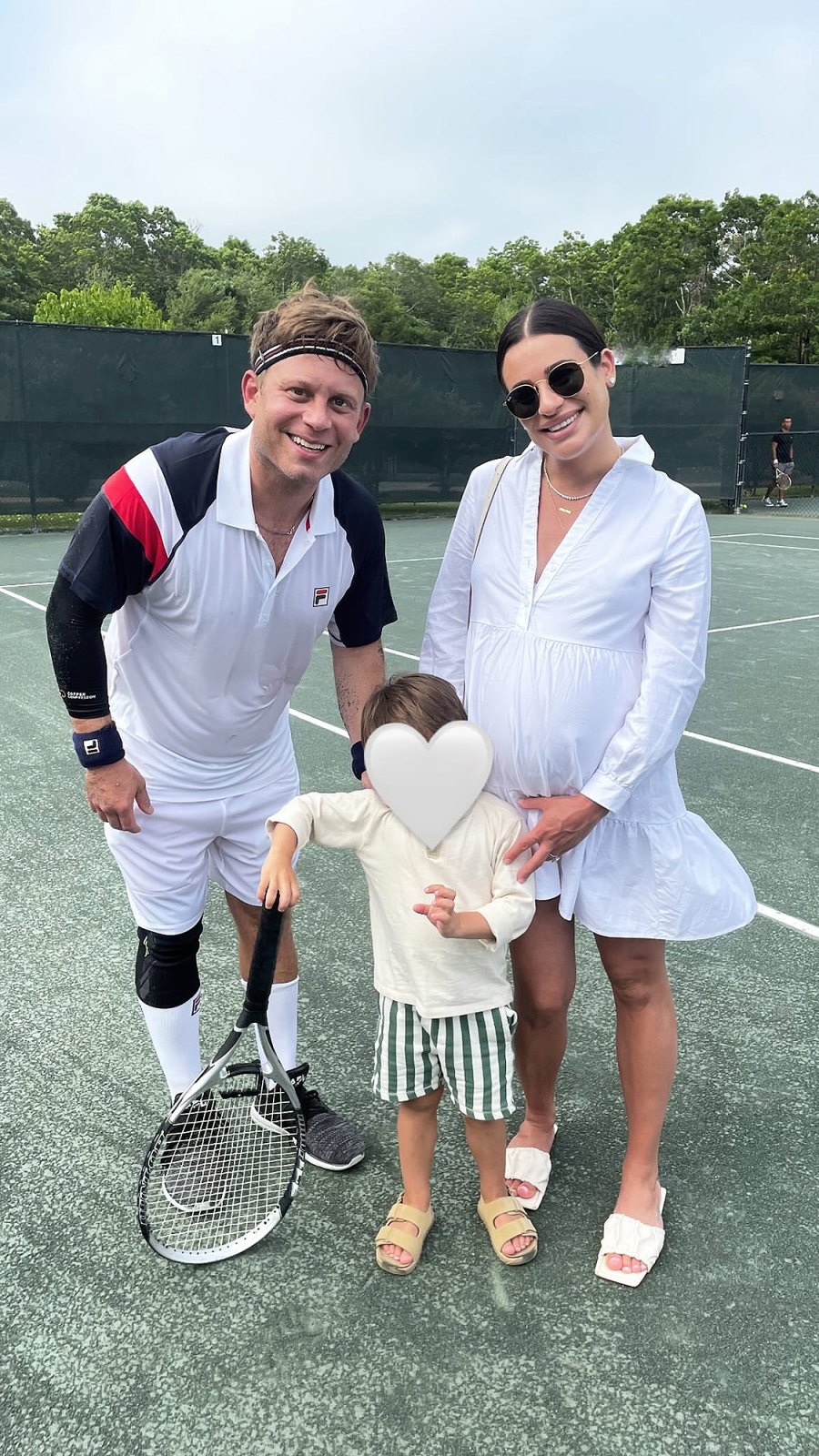 Pregnant Lea Michele Serves Up Tennis Fun With Husband Zandy and Son Ever