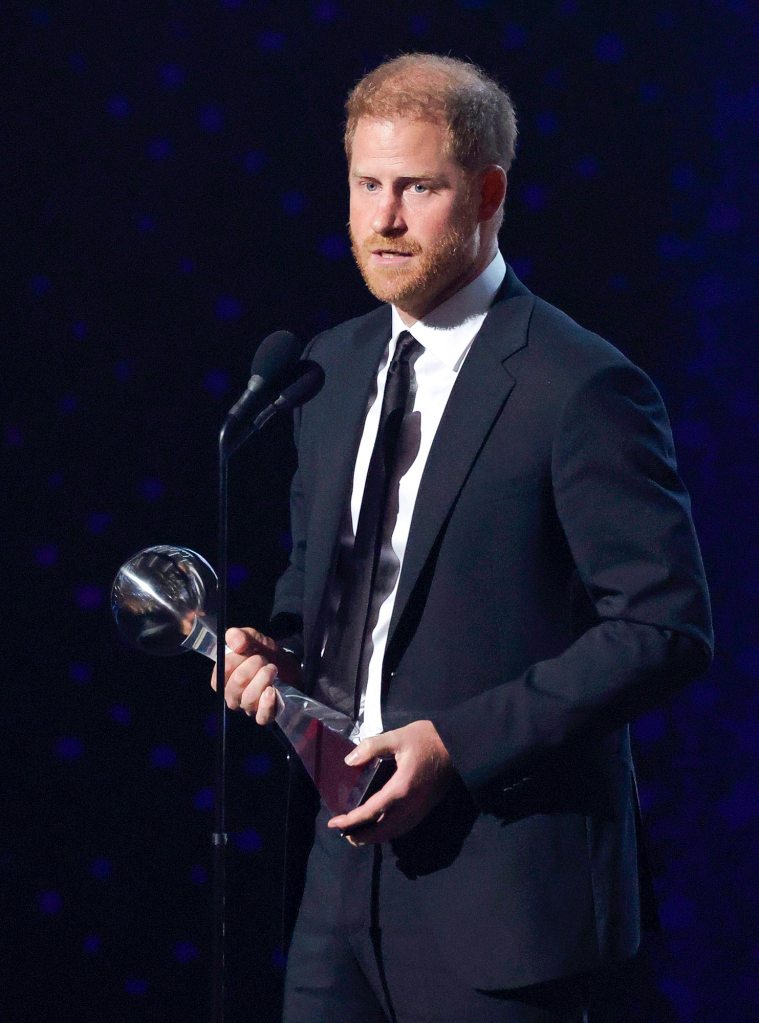 Prince Harry Duke of Sussex accepts the Pat Tillman Award onstage during the 2024 ESPY Awards 712