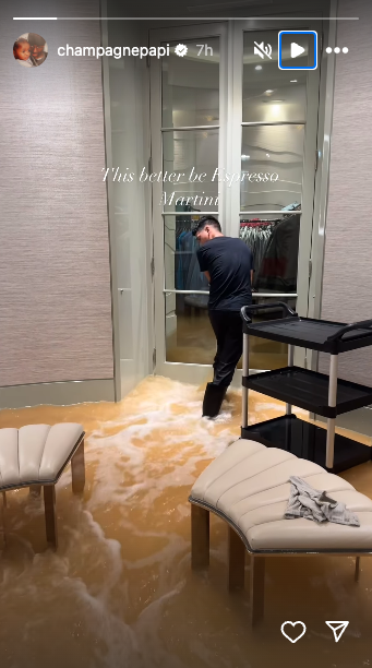 Drake Shares Video of His Mansion Flooding, Hopes It’s ‘Espresso Martini’