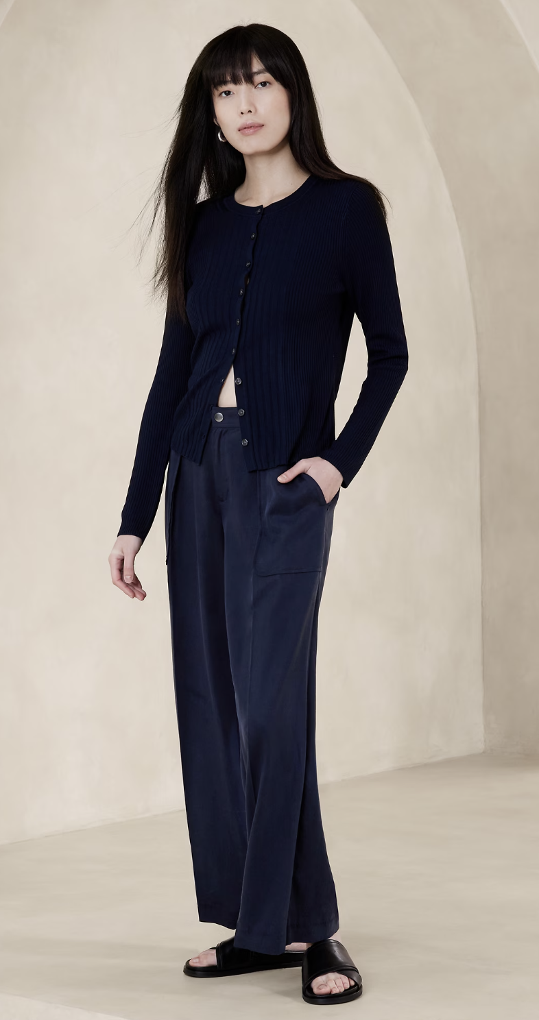 Tencel Wide-Leg Pants