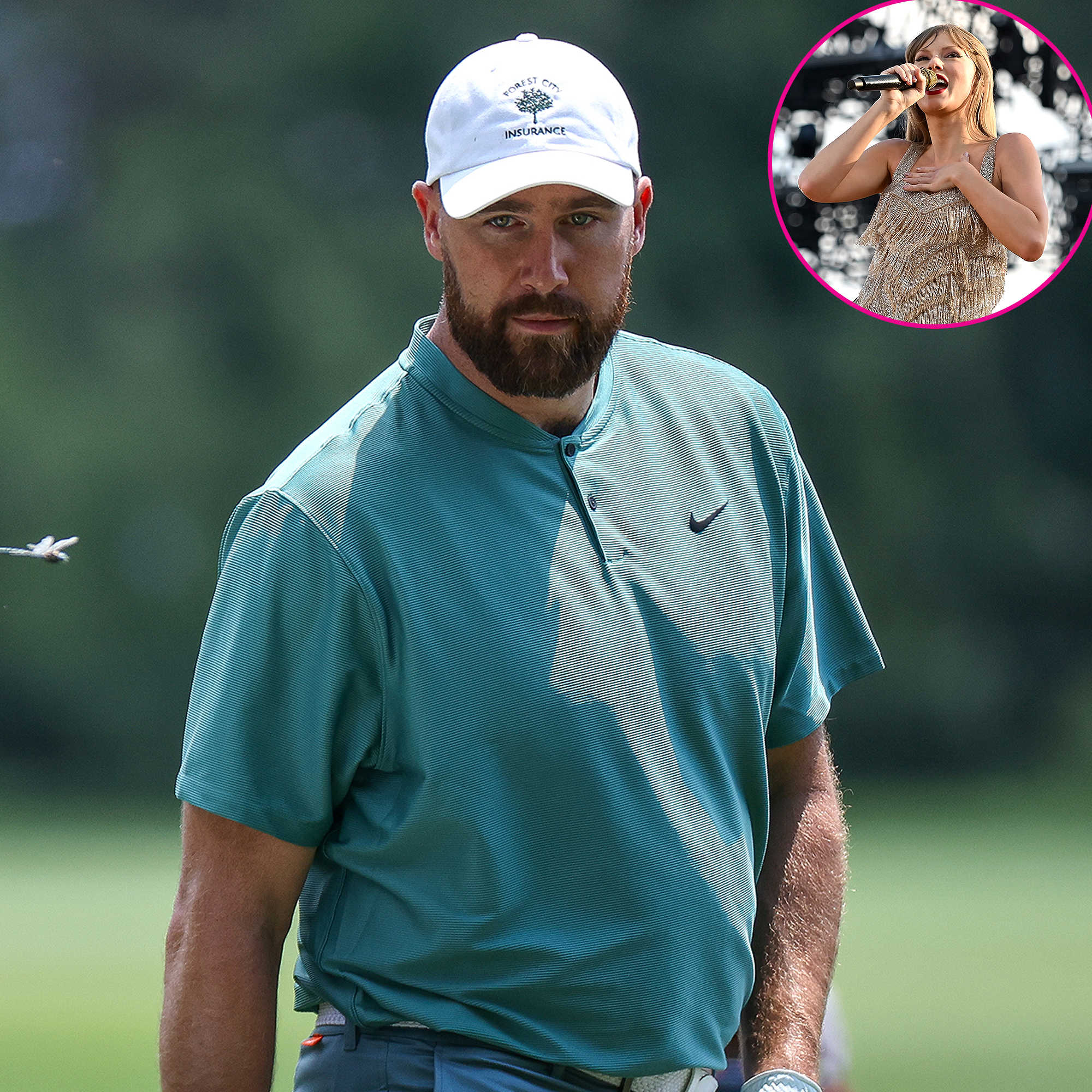 Travis Kelce weiß, dass er Taylor „immer noch hat“, nachdem er beim Golf-Abschlag Probleme hatte