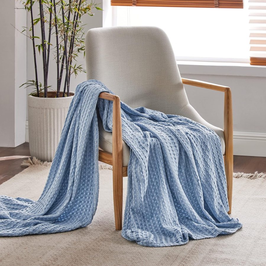 Bedsure Cooling Cotton Waffle Weave Blanket