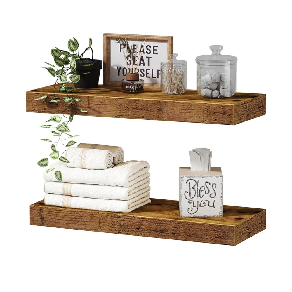 Qeeig Bathroom Shelves Floating Wall Shelves Amazon