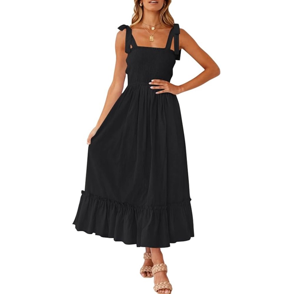 Zesica Spaghetti Strap Ruffle A Line Maxi Dress Amazon