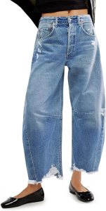 barrel horseshoe jeans