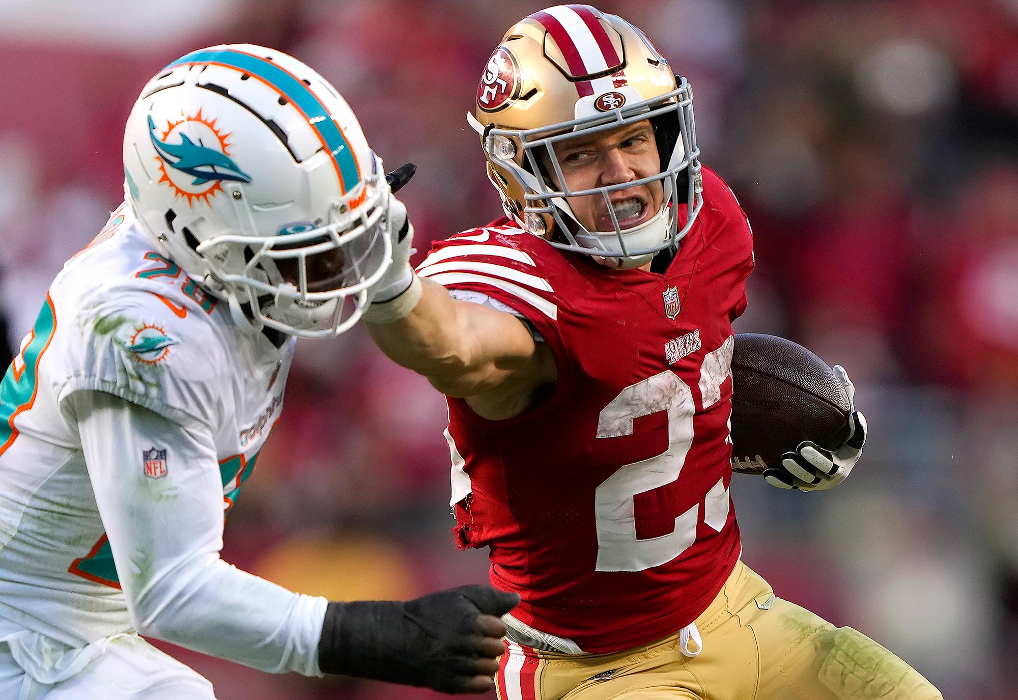 Christian McCaffrey hatte bei Olivia Wedding Fußball im Kopf, sagt Trainer