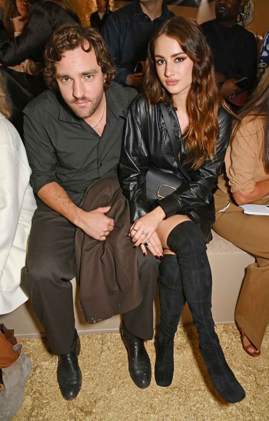 Jackson White and Grace Van Patten at Hermès show in Paris.