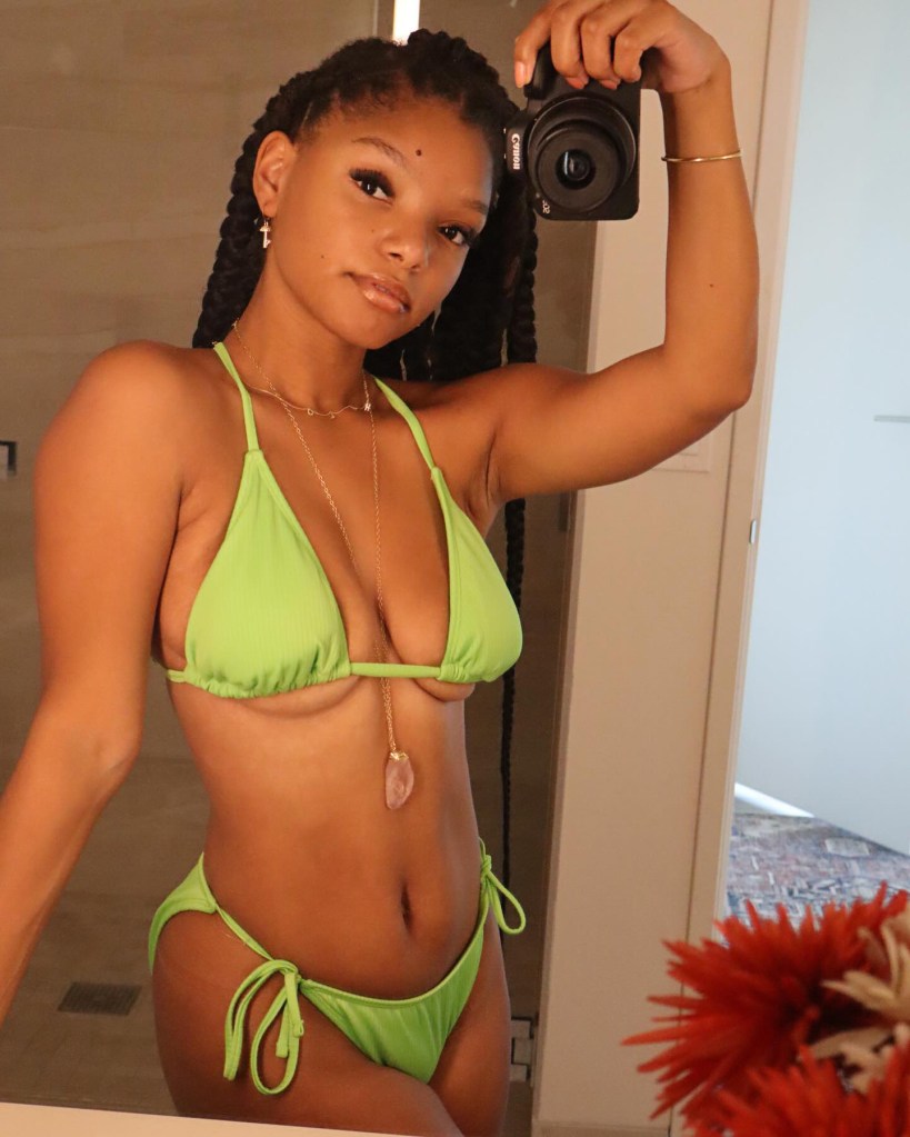 FEATURE Halle Bailey Shows Off Curves in Neon Bikini