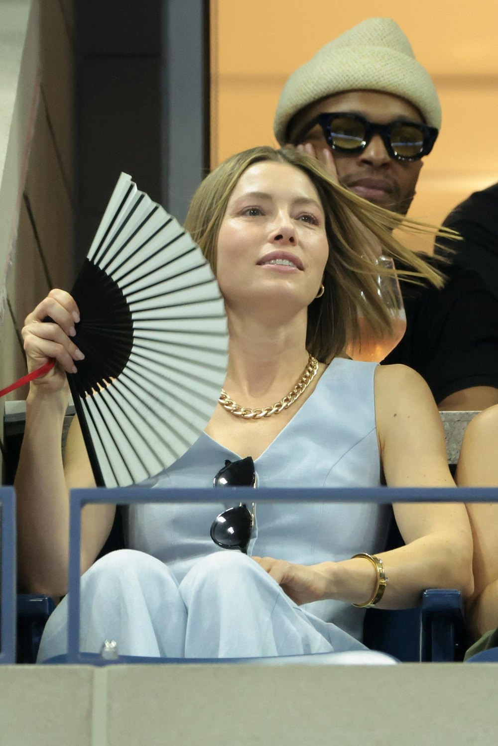 Jessica Biel is Beautiful in Blue at the US Open