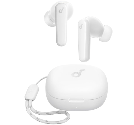 white colored headphones