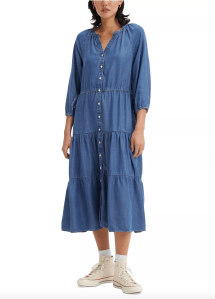 Levi's Women's Cecile Tiered 3/4-Sleeve Midi Dress