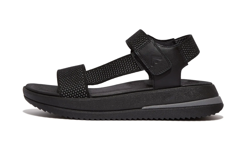 FitFlop Surff Sandália de couro com tira traseira em dois tons